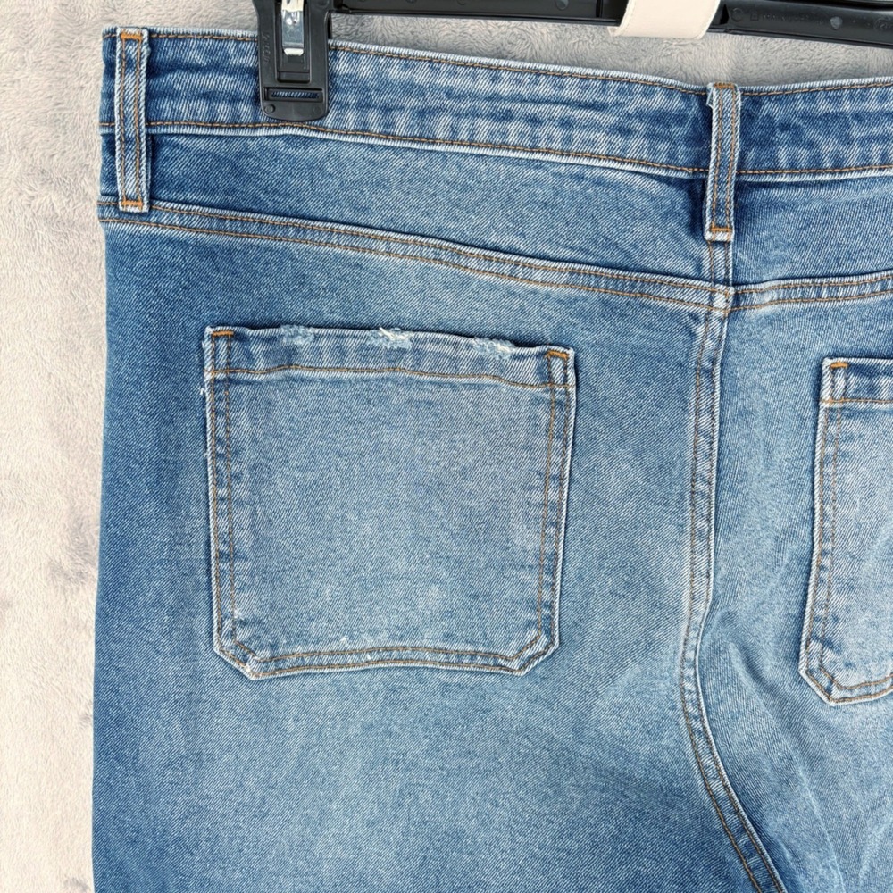 Vigoss Women 18 (38x31) Wide Leg Patch Pocket High Rise Distressed Boho Denim - Picture 11 of 16